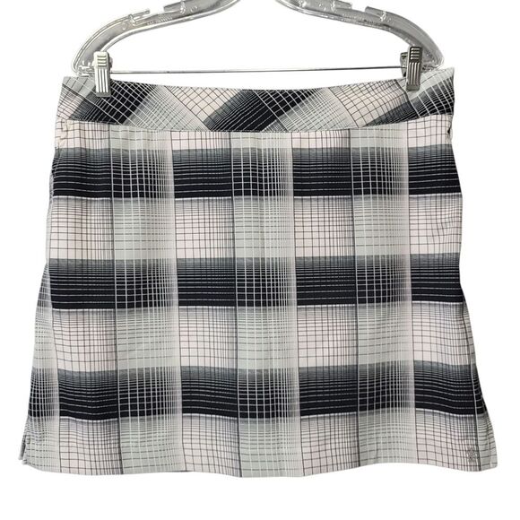 Izod Golf Grid Print Skort, Built-in Shorts Black White, Size 10 - Picture 1 of 10